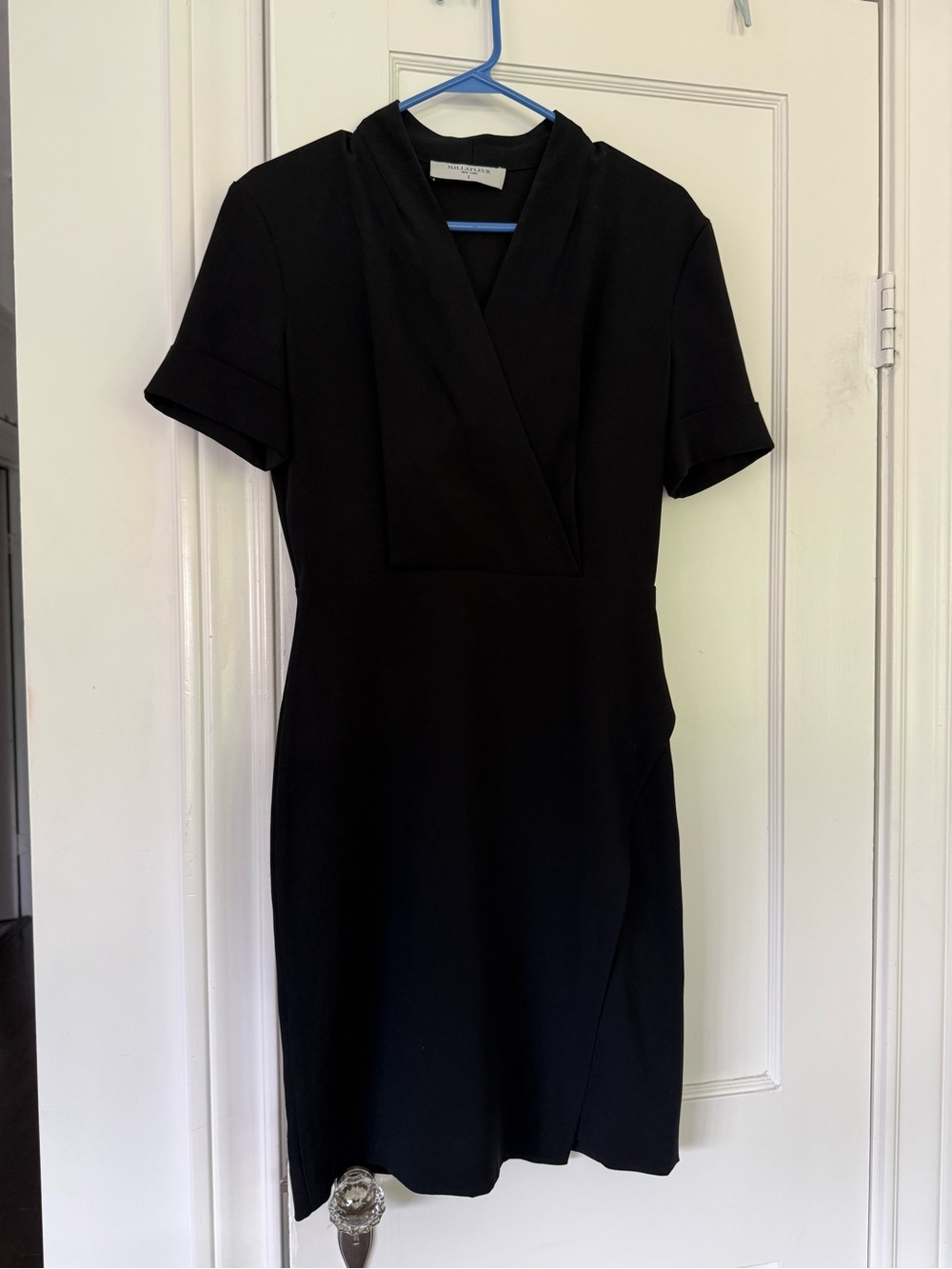 MM.LaFleur Black Short-Sleeve Wrap-Style Midi Dress